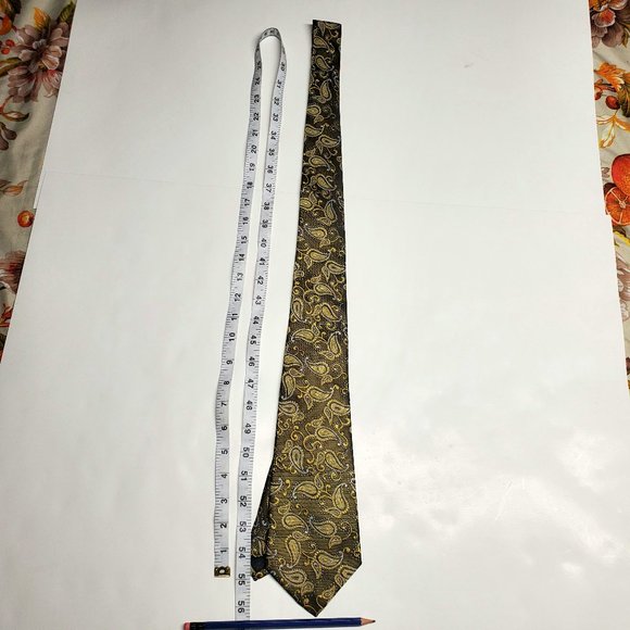 Kai Long Black & Gold Tie - Made by hand Silk 100% - Picture 3 of 7